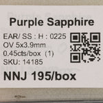 0.44 carat natural Ceylon purple sapphire oval 5x3.9mm loose gemstone – view 2