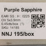 0.44 carat natural Ceylon purple sapphire oval 5x3.9mm loose gemstone – view 2