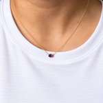 14K Yellow Gold Amethyst Necklace