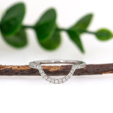 Enid 14K Solid White Gold Diamond Band | Stackable Ring