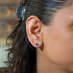 14K yellow gold zambian emerald earrings
