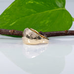 14K yellow gold wide comfort-fit estate band