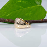 14K yellow gold wide comfort-fit estate band