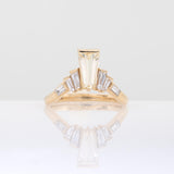 Rumi Solid 14K Gold 1.4Ct Canary Yellow Sapphire Ring with Lab Created Diamonds Accents  – Natural Yellow Sapphire Fine Jewelry Ring