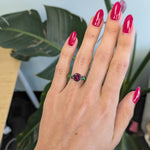 14K white gold purple garnet ring
