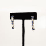 Lupita Blue Sapphire Earrings with Lab Created Diamond Accents: Solid 14k Gold