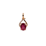 Rhyah 14K Yellow Gold 1.95cts Ruby Diamond Pendant | Oval 9x7