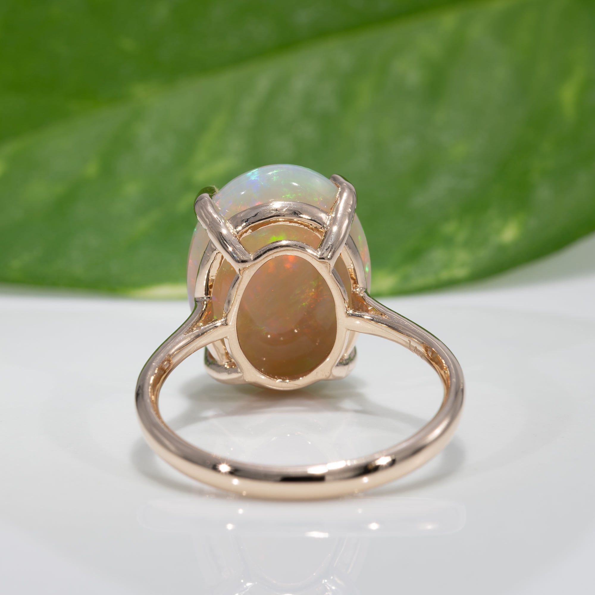14K yellow gold ethiopian opal ring