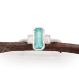 Ariana Solid 14k Gold Paraiba Color Afghan Tourmaline Ring with Natural Diamonds Accents