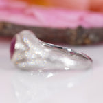 14K white gold burma ruby ring