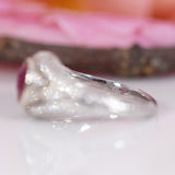 14K white gold burma ruby ring