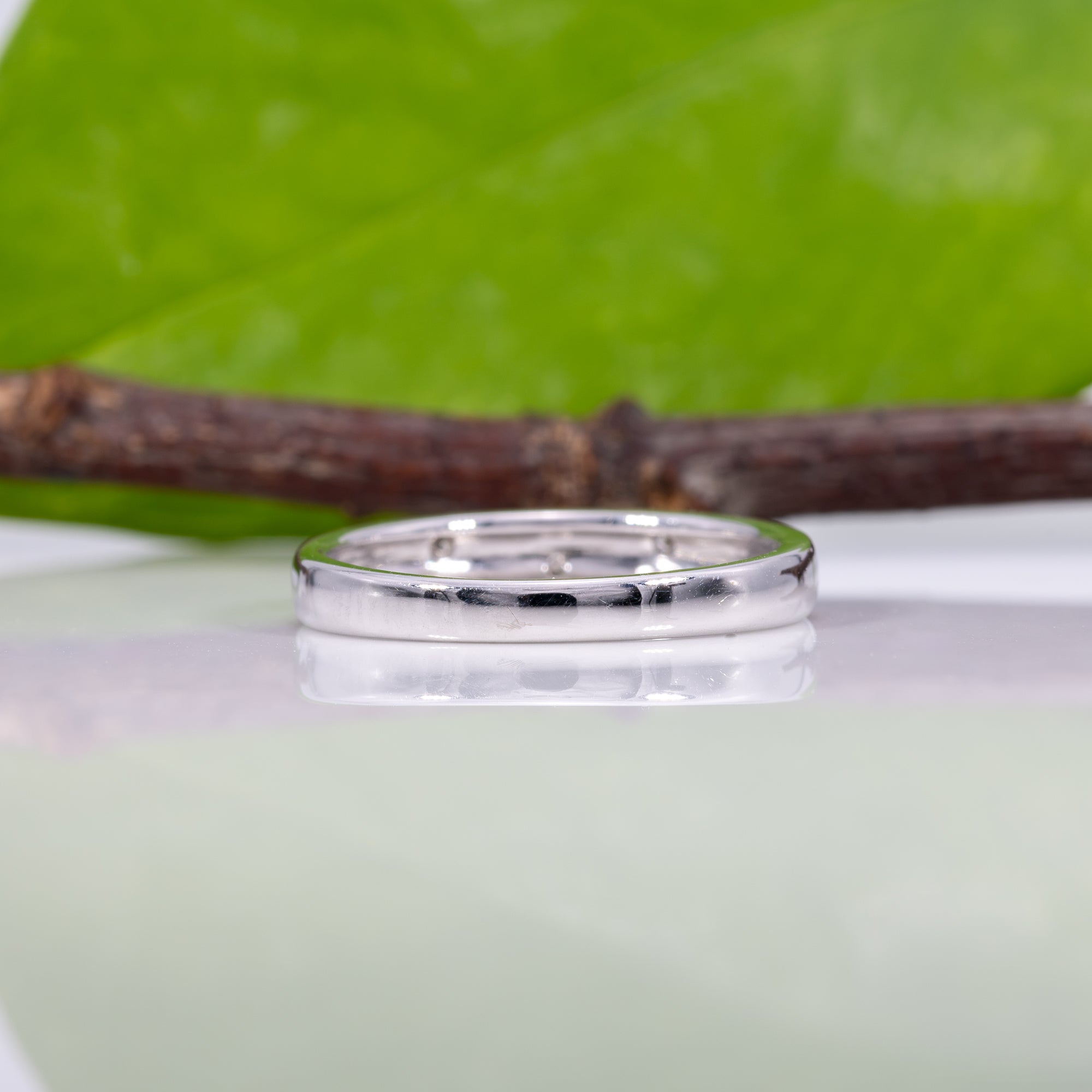 14K white gold diamond band