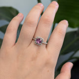 Maeve 14K White Gold Pink Sapphire and Natural Diamonds Ring | CU 6mm