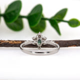 Sanvi 14K White Gold Alexandrite Diamond Ring | Oval 5x4mm