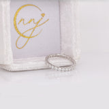 Lab Created Diamonds Band Ring in solid 14k White Gold