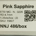 0.45 carat natural pink sapphire round 4.7mm loose gemstone – view 2