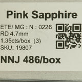 0.45 carat natural pink sapphire round 4.7mm loose gemstone – view 2