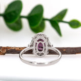 Divya 14K White Gold Purple Spinel Diamond Ring | Oval Shape 8x6mm