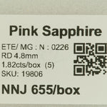 0.36 carat natural pink sapphire round 4.8mm loose gemstone – view 2