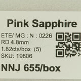 0.36 carat natural pink sapphire round 4.8mm loose gemstone – view 2