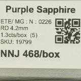 0.26 carat natural purple sapphire round 4.2mm loose gemstone – view 2
