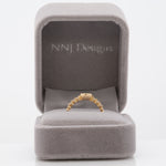14K yellow gold tsavorite garnet round ring with diamond accents