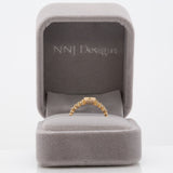 14K yellow gold tsavorite garnet round ring with diamond accents
