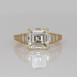 IGI Certified Lab Grown Diamond and Natural Baguette Diamond Ring in 14K Yellow Gold – Elegant Fine Jewelry Ring