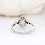 Neptune 14K White Gold Imperial Topaz and Diamond Ring | Pear Shape 7x5mm