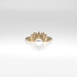 18K yellow gold crown stackable band ring