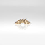 18K yellow gold crown stackable band ring