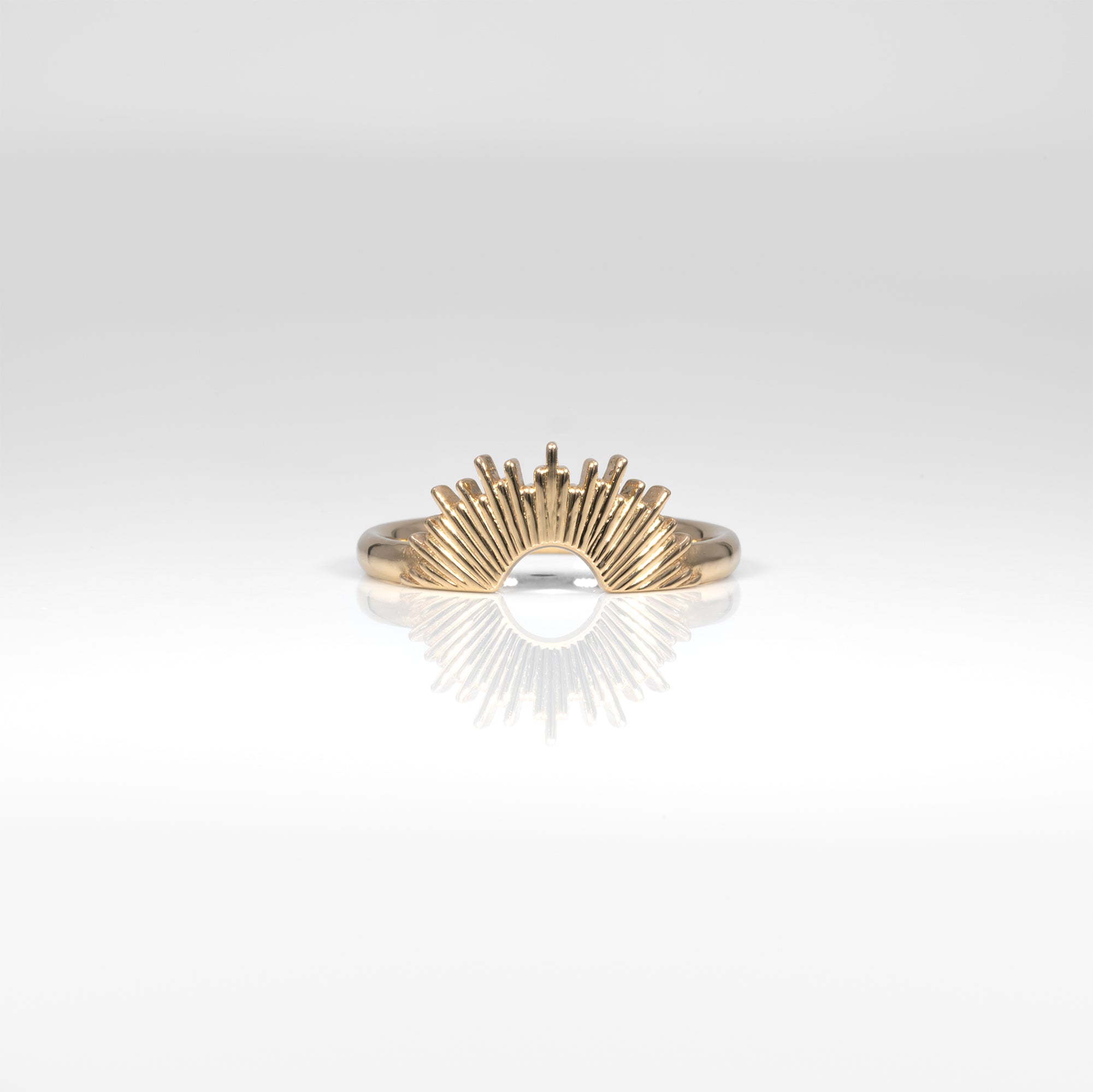 18K yellow gold crown stackable band ring