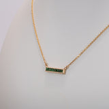 14K yellow gold zambian emerald necklace