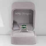 14K white & yellow gold emerald ring