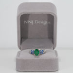 14K White Gold Zambian Emerald Ring