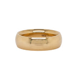 7mm Half Round Comfort Fit Wedding Band: Solid 14k Yellow Gold