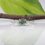 14K white gold montana sapphire ring