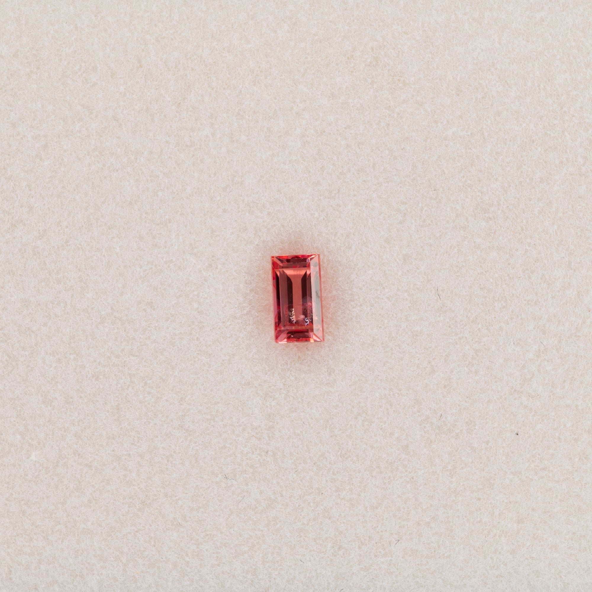 0.35 carat natural padparadscha sapphire, baguette 4.6x2.6mm pink-orange loose gemstone