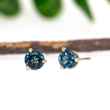 Round 5mm - 14K Solid Gold London Blue Topaz Martini Studs