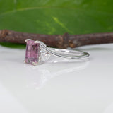 14K white gold bi-color tourmaline ring