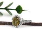 Rishi 14K White Gold 3.12cts Sphene Diamond Ring | Oval 10X8mm