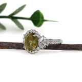 Rishi 14K White Gold 3.12cts Sphene Diamond Ring | Oval 10X8mm
