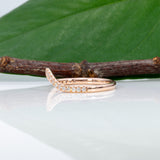 14K rose gold diamond band ring