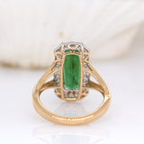 Anusha 14K Yellow and White Gold AAA Indicolite Tourmaline and Diamond Ring | CU 15.5x6mm