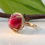 14K yellow gold star ruby ring