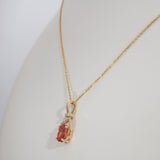 14K yellow gold padparadscha sapphire pendant