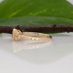 14K yellow gold purple spinel round ring with diamond accents