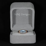 14K rose gold rainbow moonstone ring
