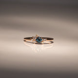 14K rose gold alexandrite ring with diamond accents
