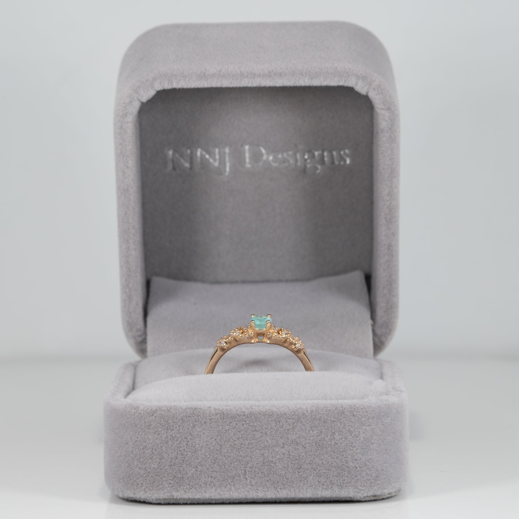 14K yellow gold paraiba tourmaline ring